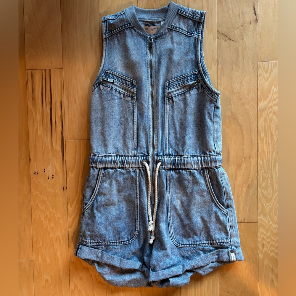 One Teaspoon Lilly Sporty Denim Jumpsuit Romper / Free People